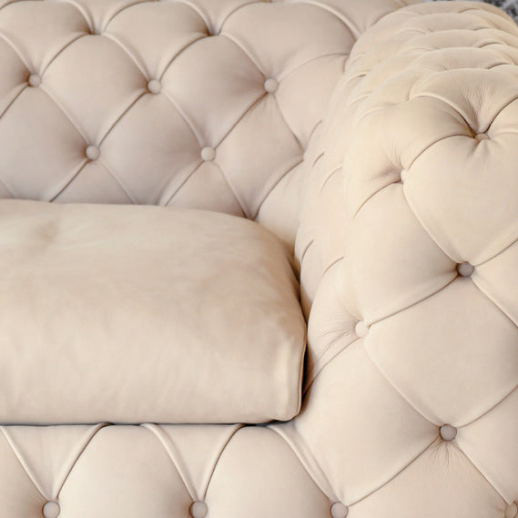 BATAL Tufted Full Leather 3 Seater Sofa - NT Concepts Italia