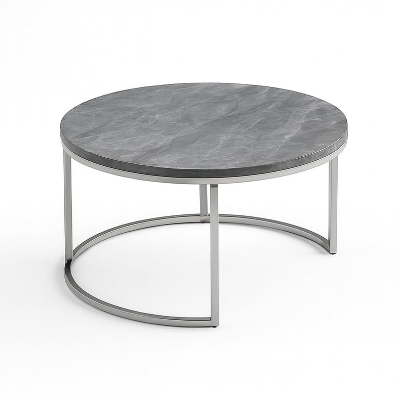 TAVION Grey Marble Nesting Coffee Table Set