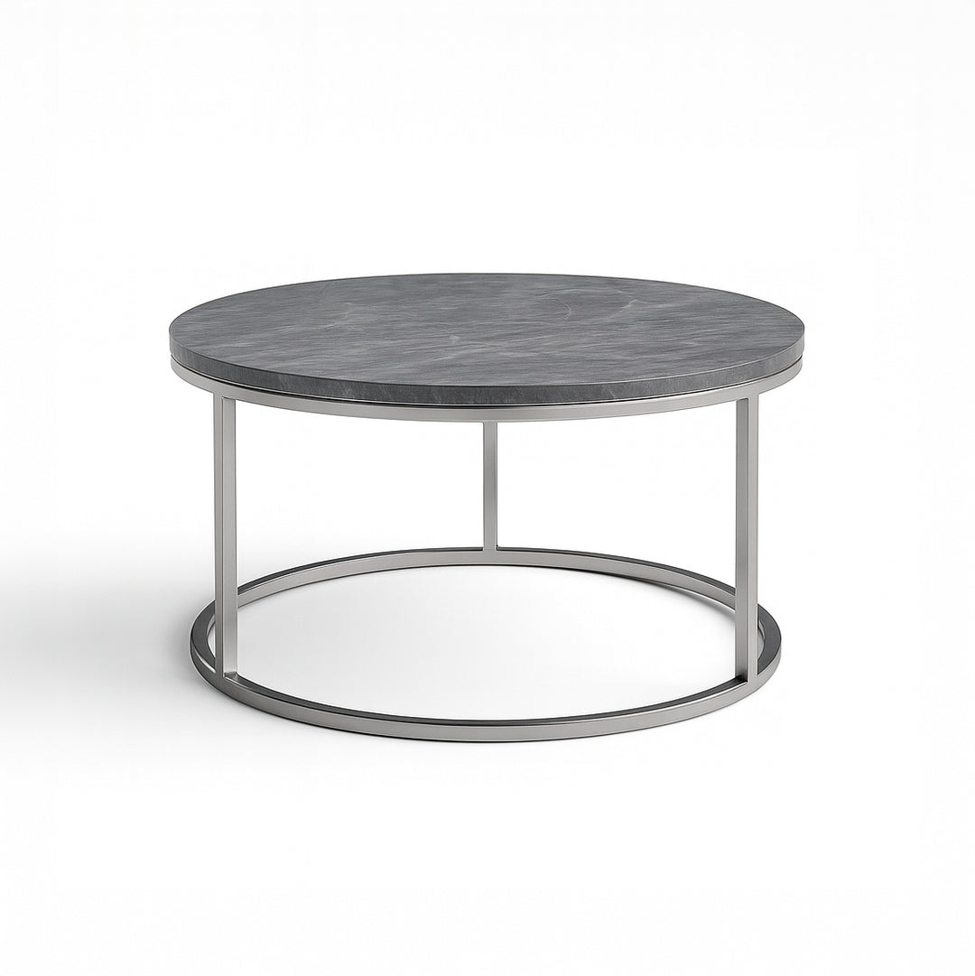TAVION Grey Marble Nesting Coffee Table Set