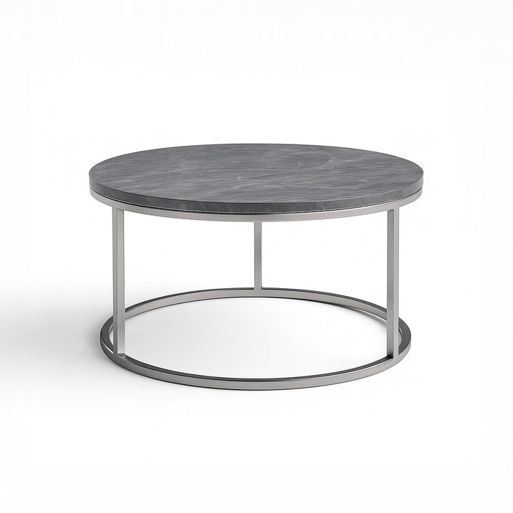 TAVION Grey Marble Nesting Coffee Table Set
