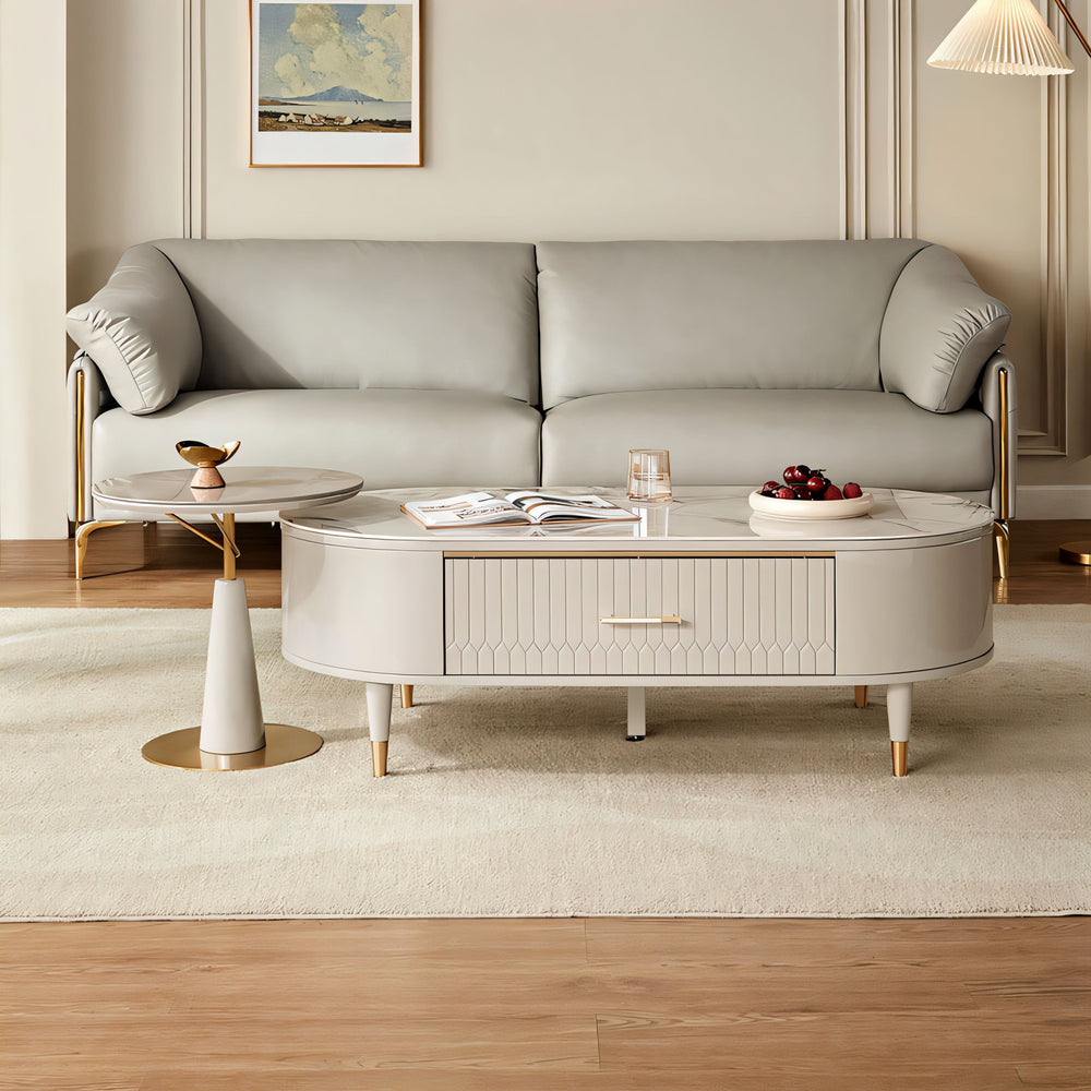 CECILLA Sintered Stone Storage Coffee Table