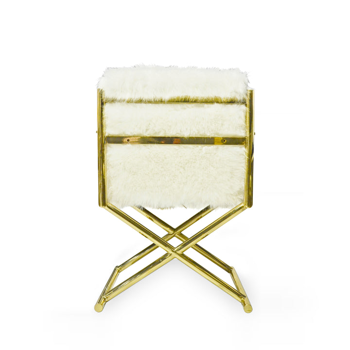 DIXIE White Faux Fur Accent Chair