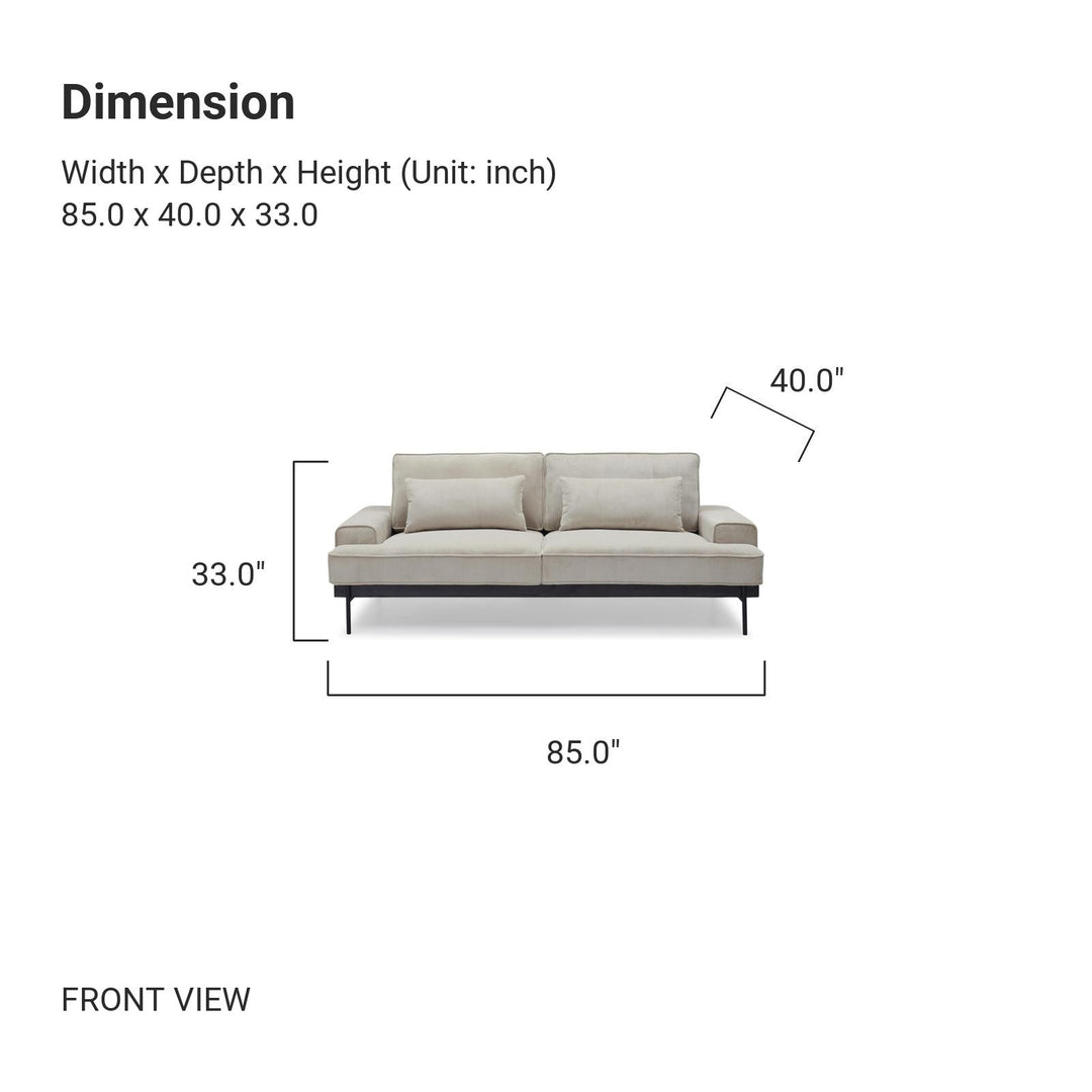 ELEANOR Beige Fabric 3 Seater Sofa