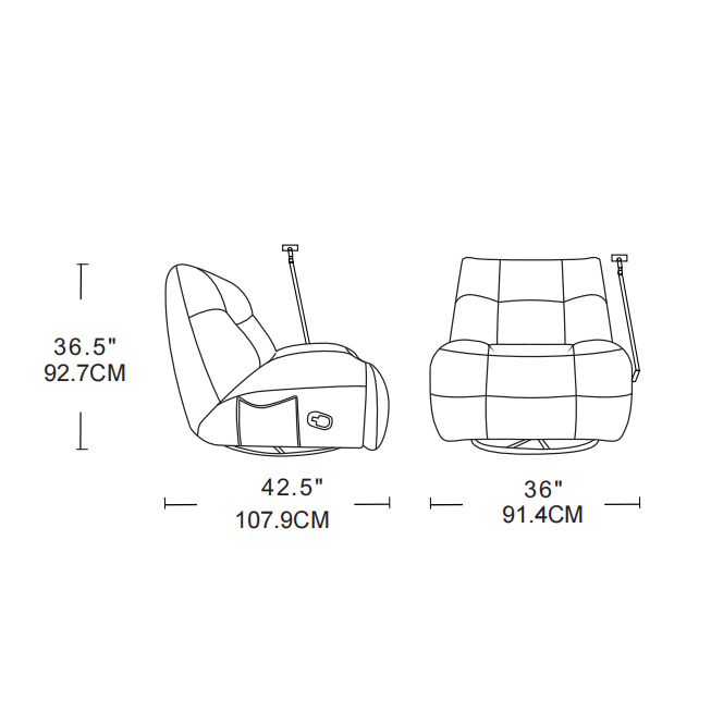 SETH Rocker Recliner with Phone Holder