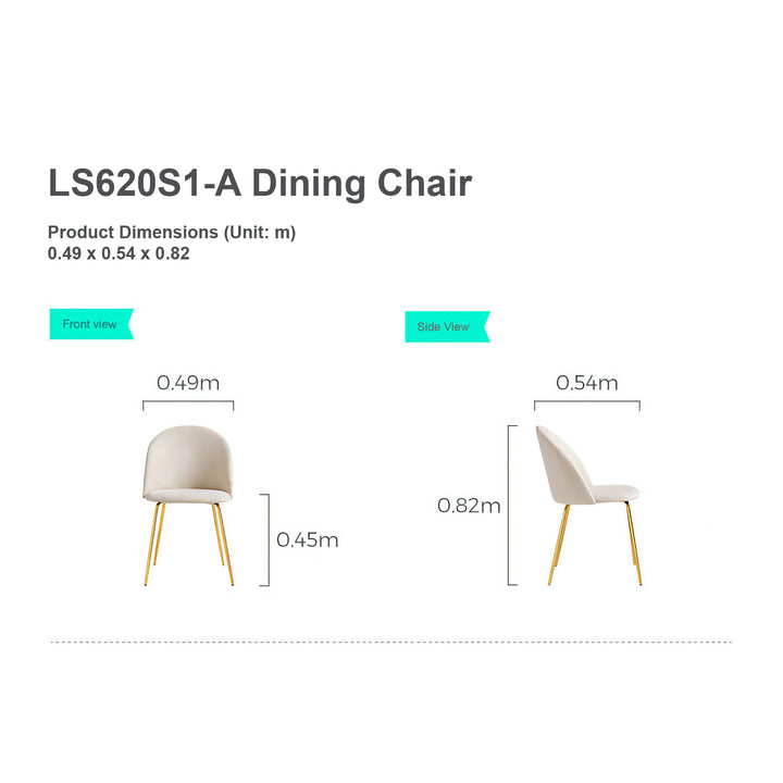 LADONNA Grey Fabric Dining Chair