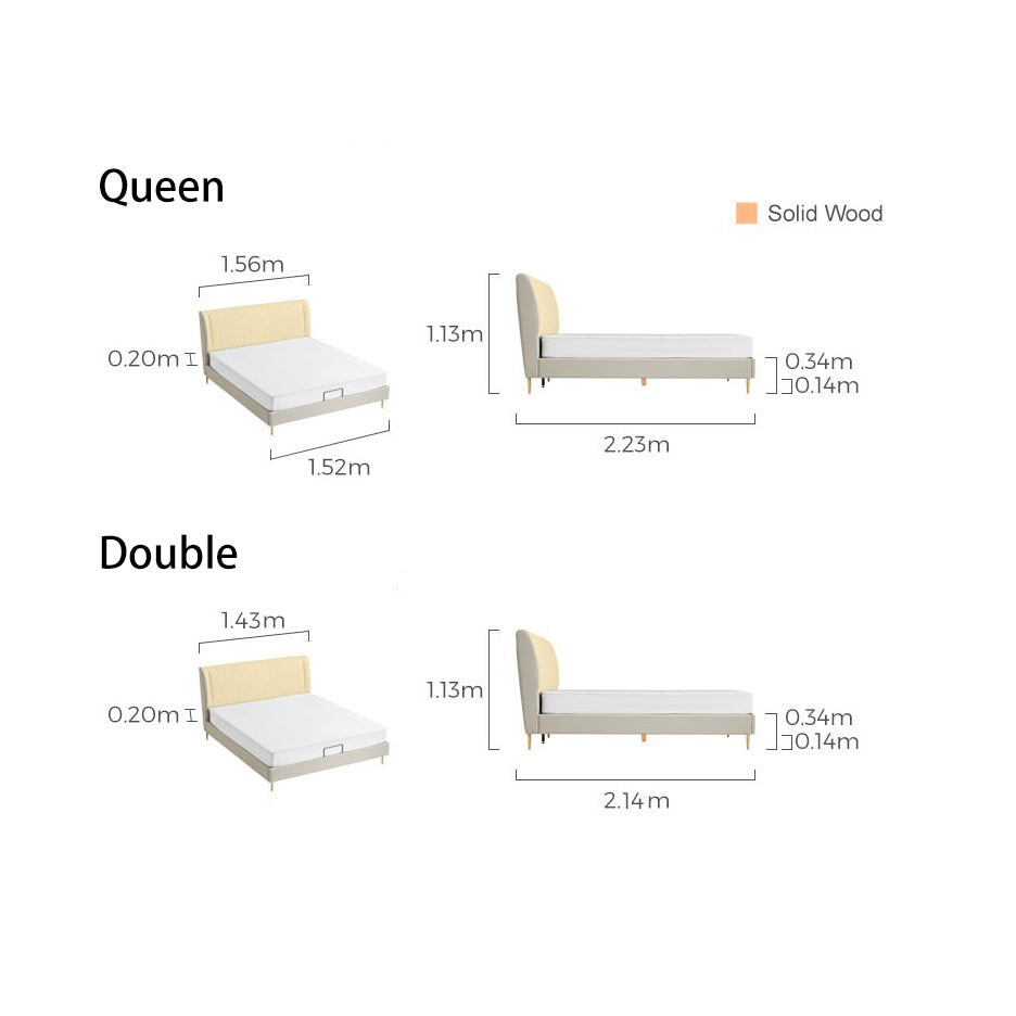 LISA Grey Leather Bed