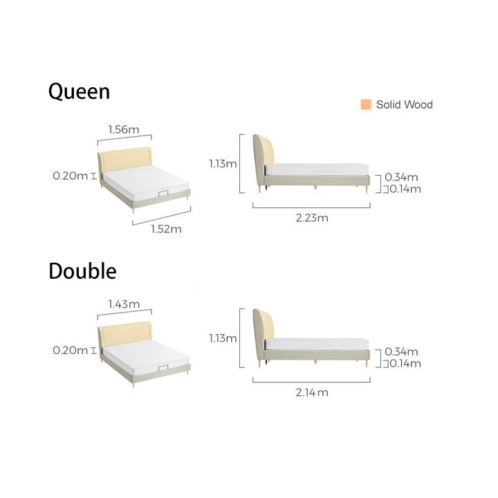 LISA Grey Leather Bed