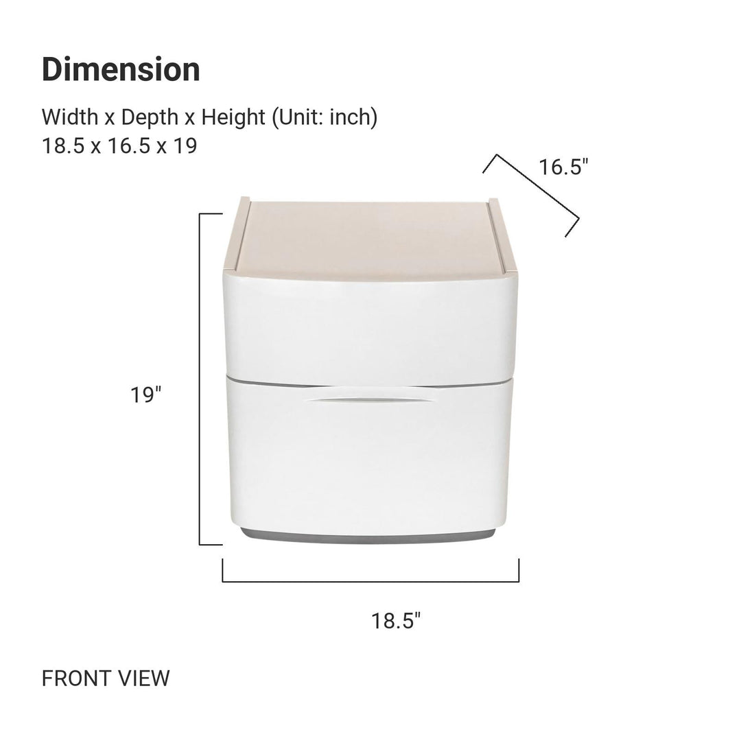 LUMIA Gloss White Nightstand