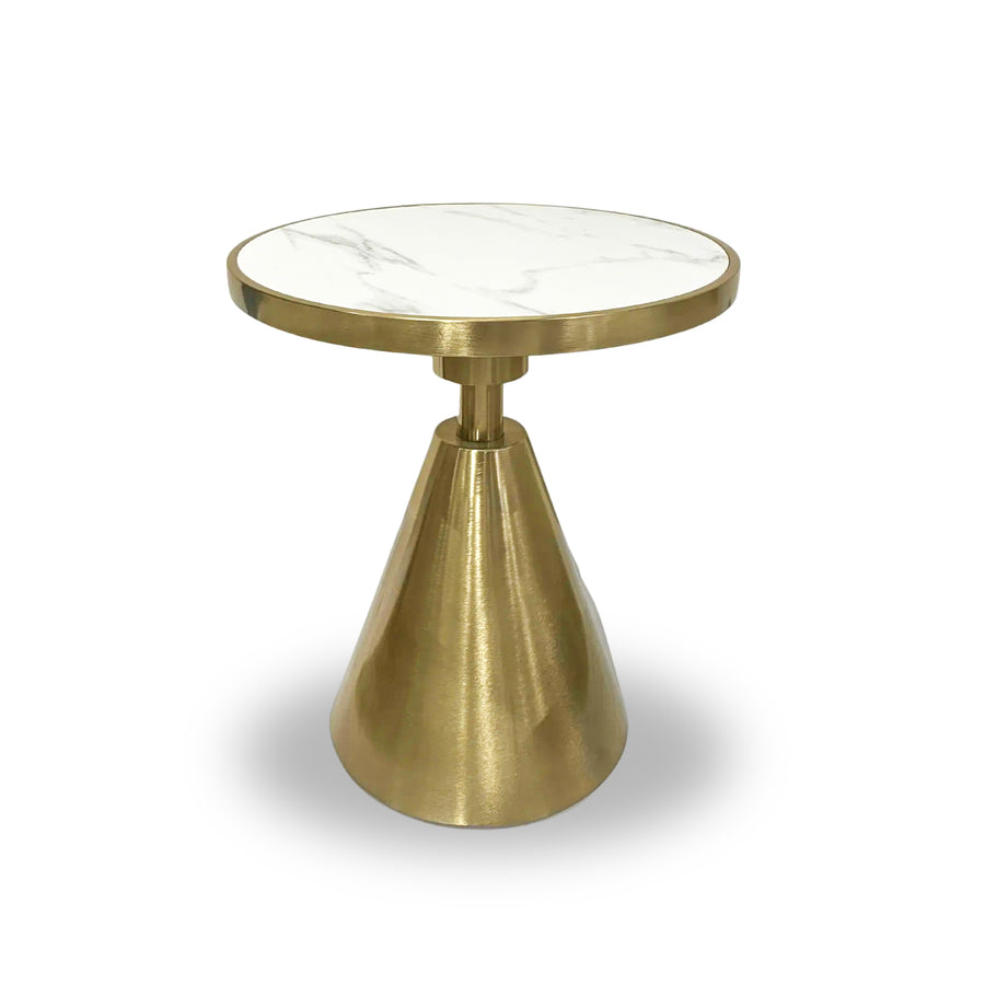 KONE Brushed Gold Ceramic End Table