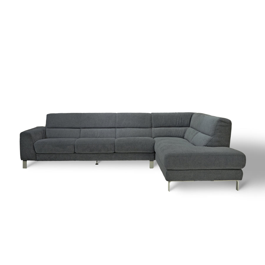 KINGSTON Grey Fabric Sectional Right