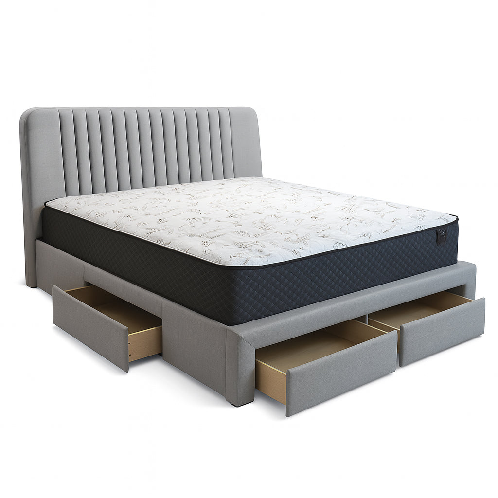 LYRIC Space-Saving Grey Storage Bed
