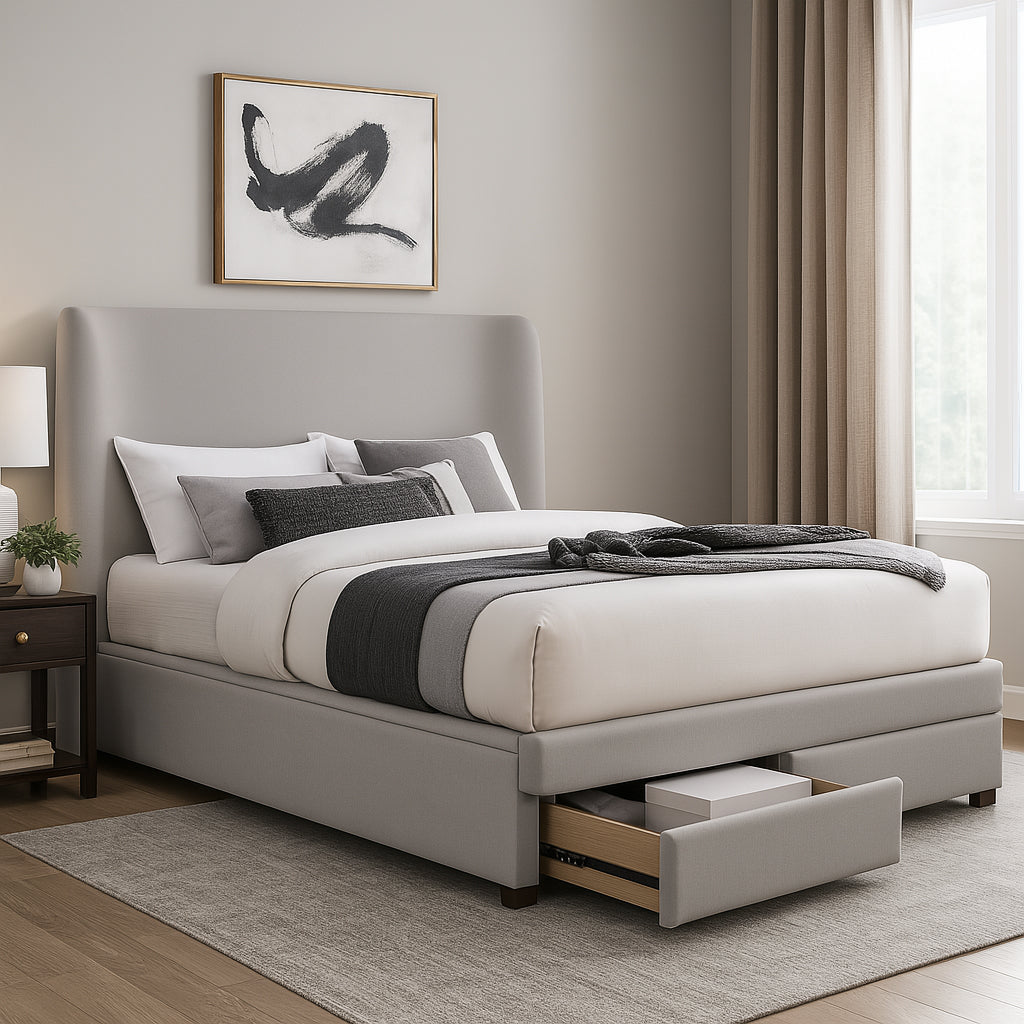 NIVARA Modern Lift Up Storage Bed