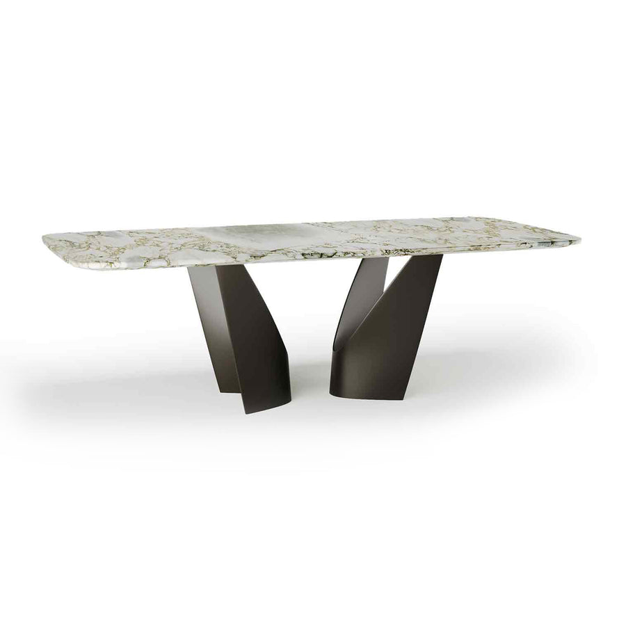 OLGA Marble Round Corner Dining Table