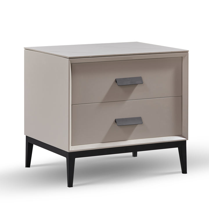 LEONA Grey, Two Drawers Nightstand