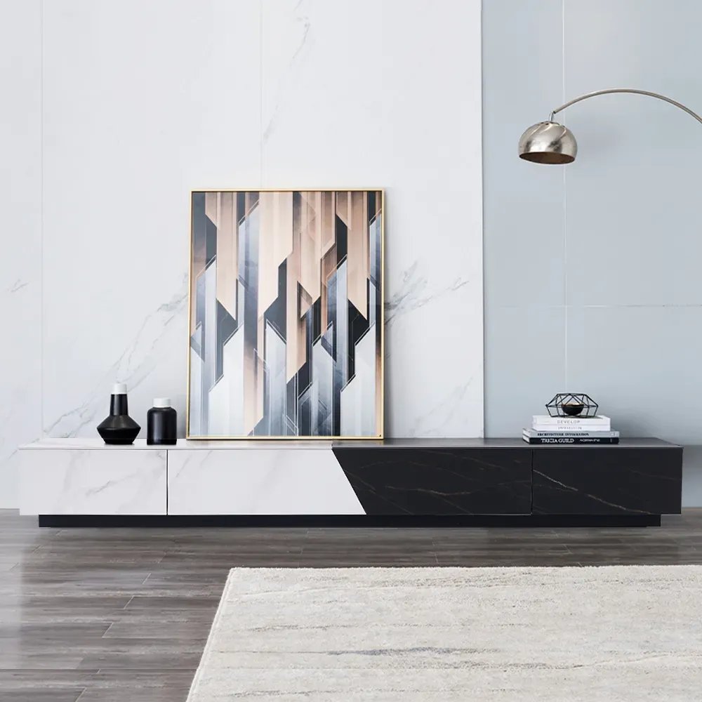 AGIM Black & White Ceramic TV Stand