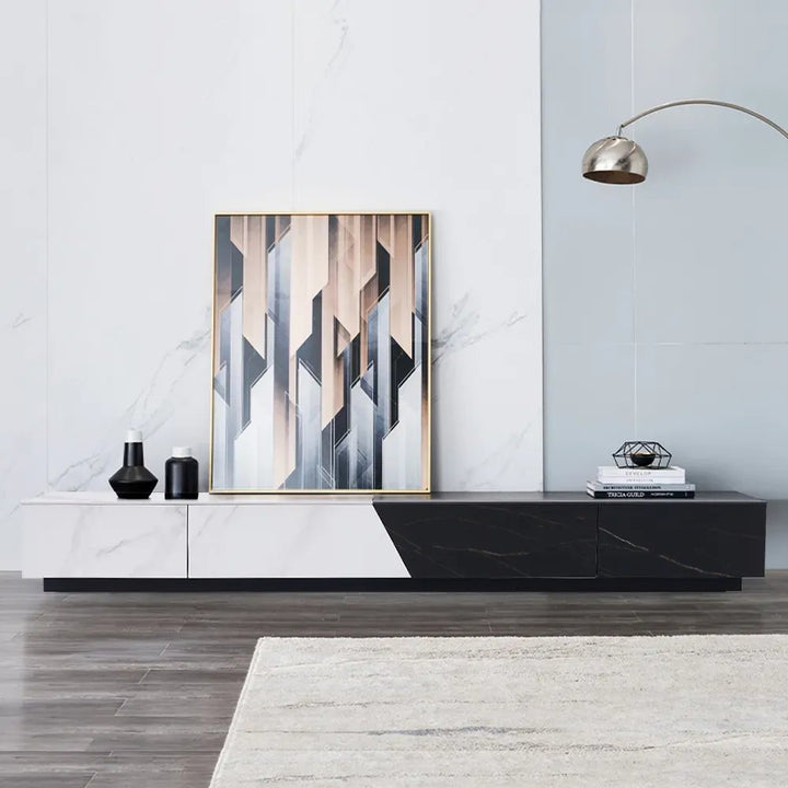 AGIM Black & White Ceramic TV Stand