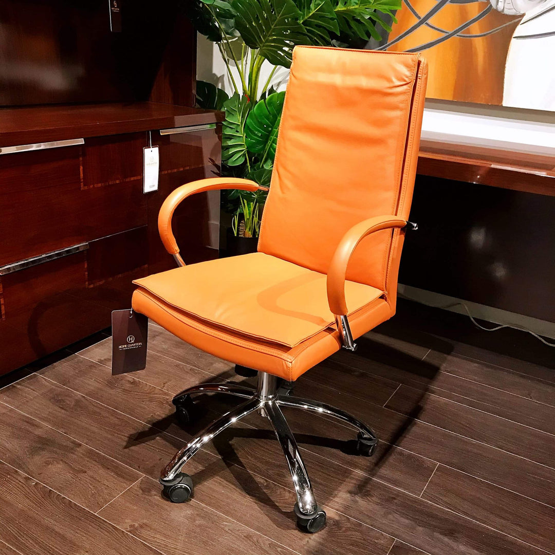 CONNEY Leather Office Chair Orange