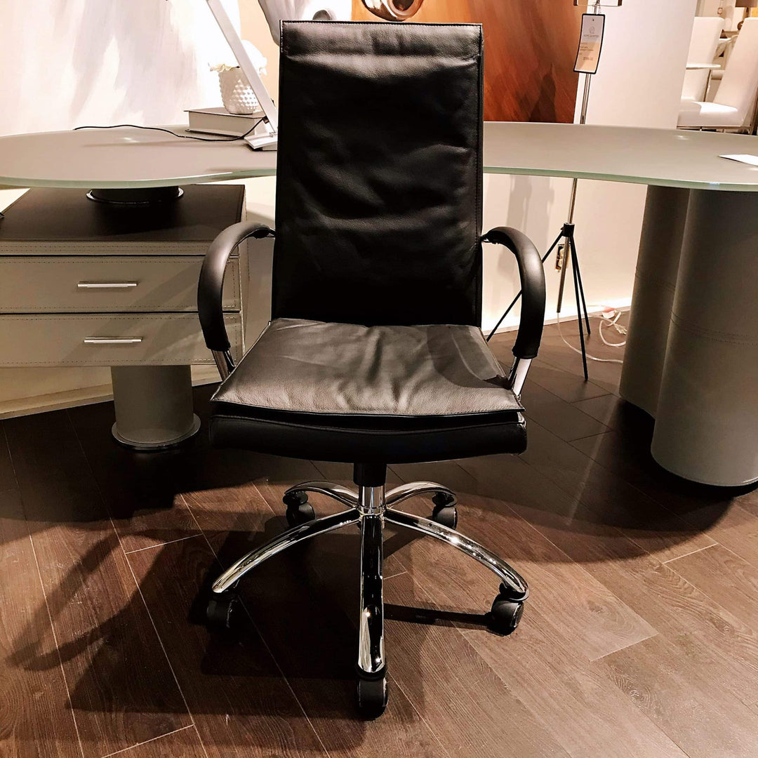 CONNEY Leather Office Chair Black