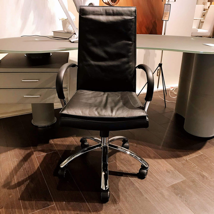 CONNEY Leather Office Chair Black