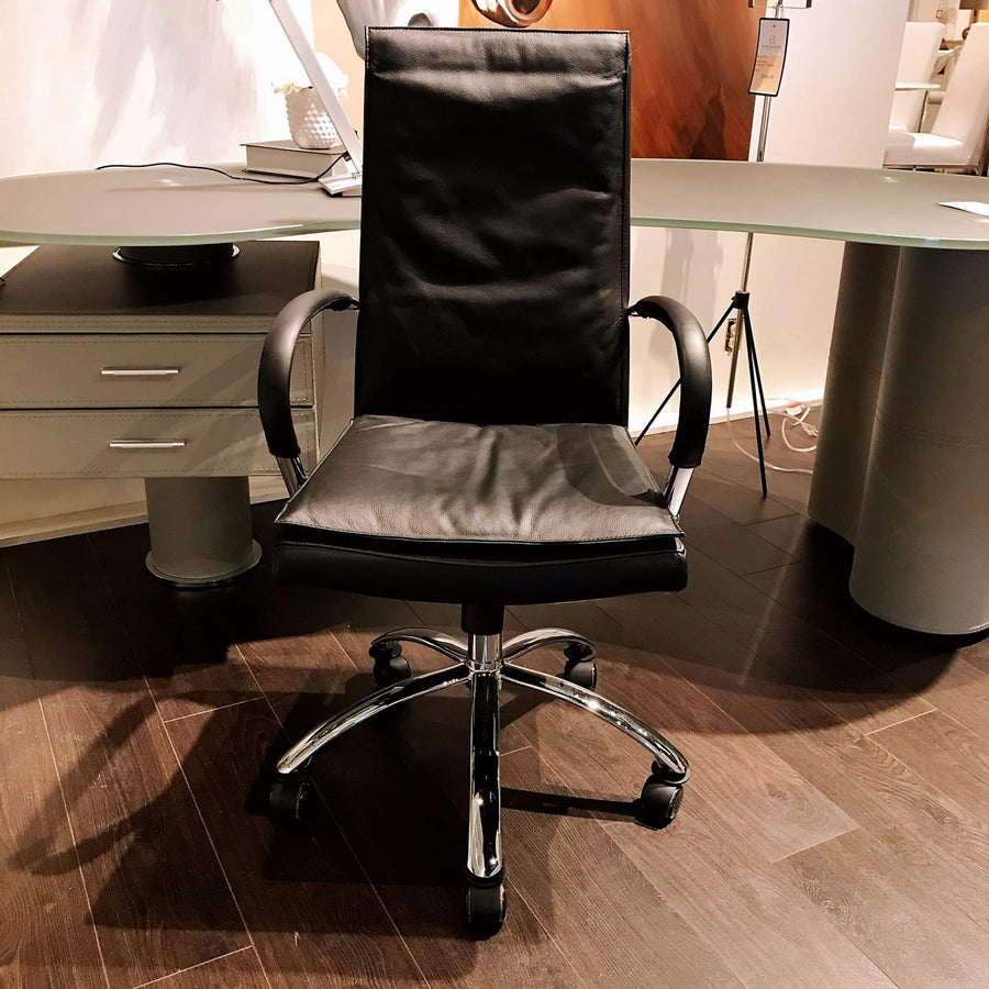 CONNEY Leather Office Chair Black