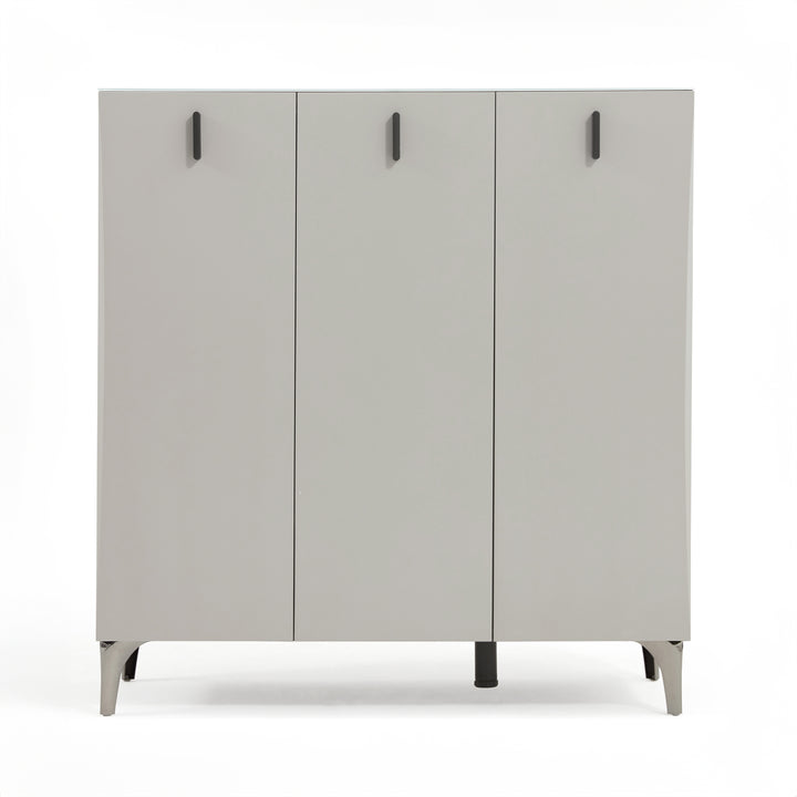LENNON Tempered Glass Shoe Cabinet 3 Doors
