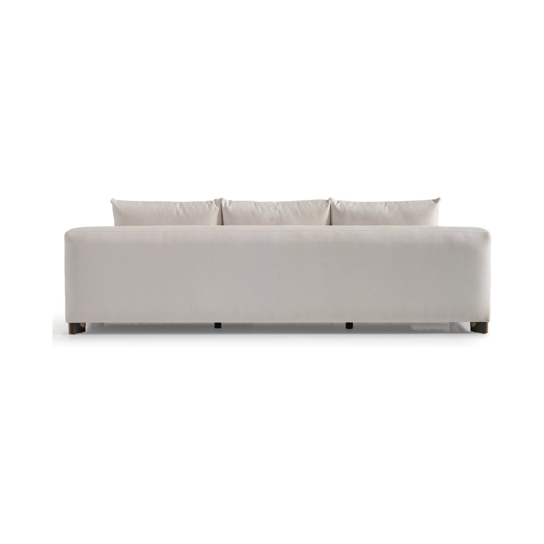 AMORA Oatmeal Eggshell Walnut Sofa - Michael Amini