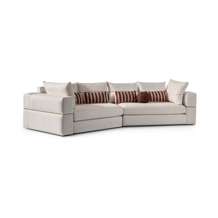 AMORA Oatmeal Eggshell Walnut 2 Pcs Sofa - Michael Amini