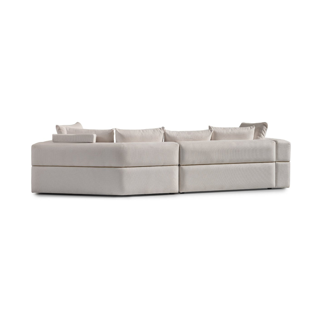 AMORA Oatmeal Eggshell Walnut 2 Pcs Sofa - Michael Amini