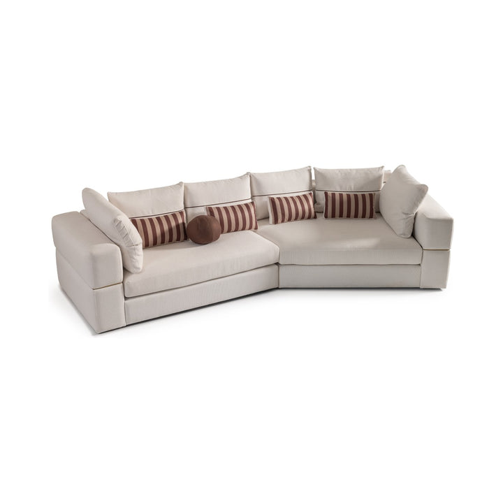 AMORA Oatmeal Eggshell Walnut 2 Pcs Sofa - Michael Amini