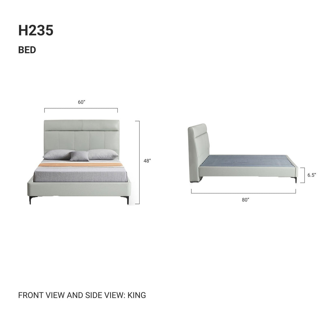 LYSANDER Half Leather, Light Green Bed