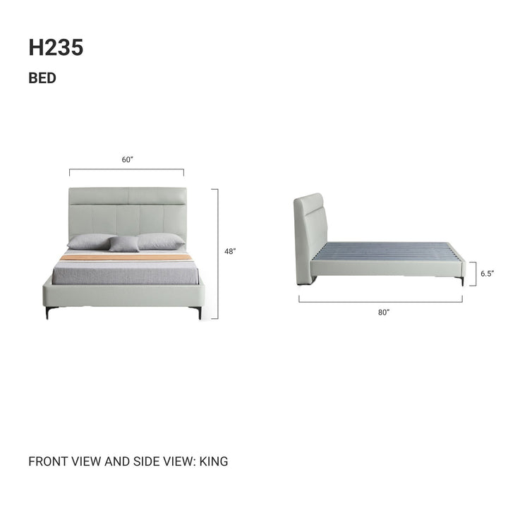 LYSANDER Half Leather, Light Green Bed