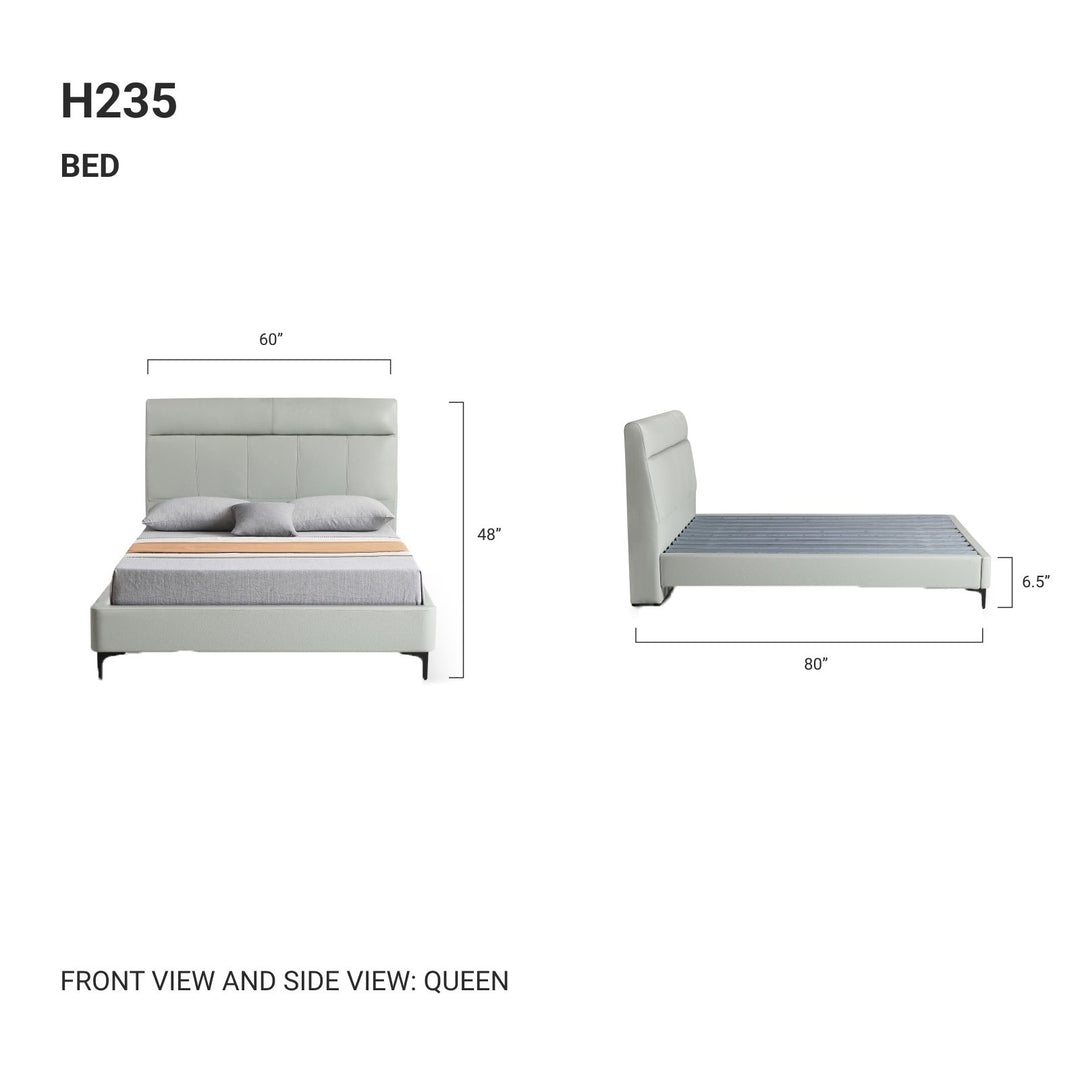 LYSANDER Half Leather, Light Green Bed