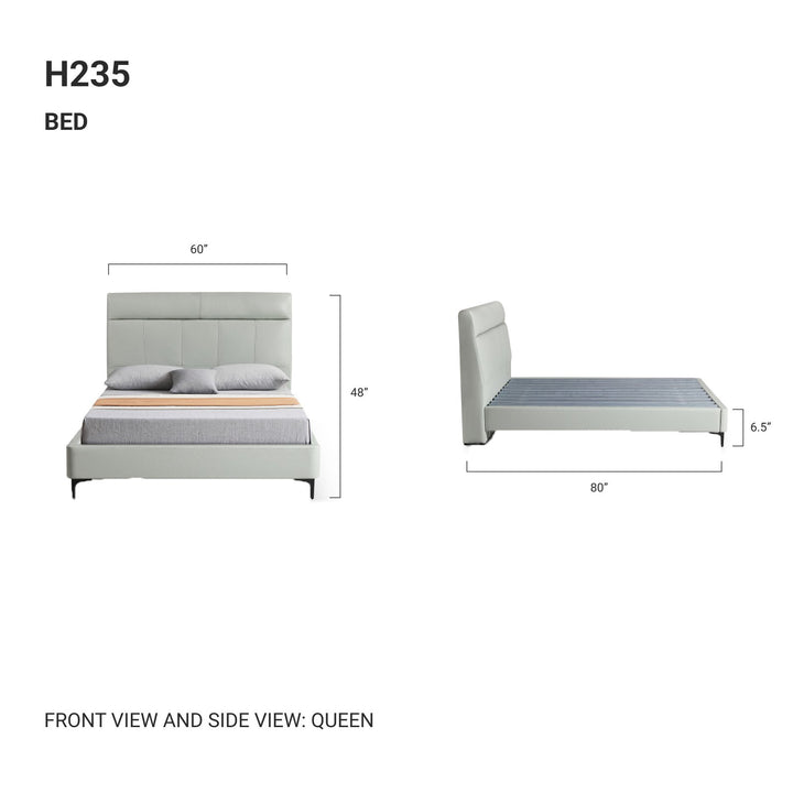 LYSANDER Half Leather, Light Green Bed