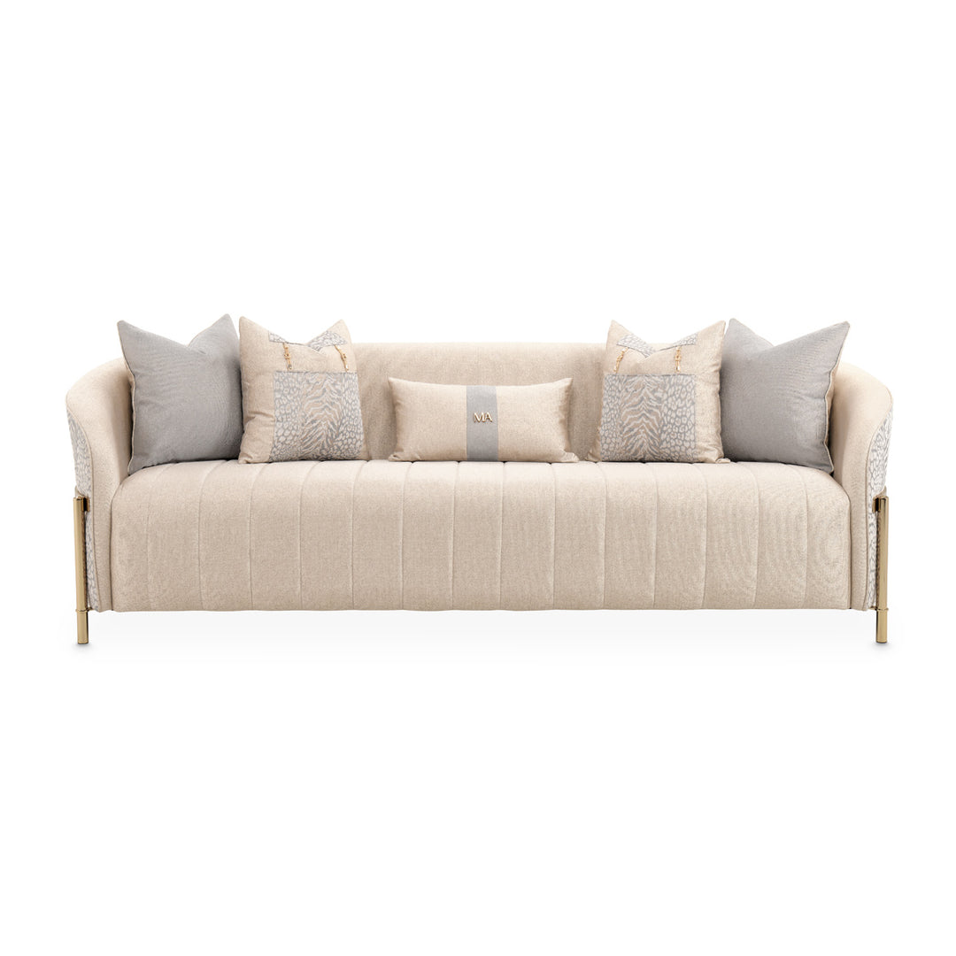 LISBON Opal Gold Fabric Sofa - Michael Amini