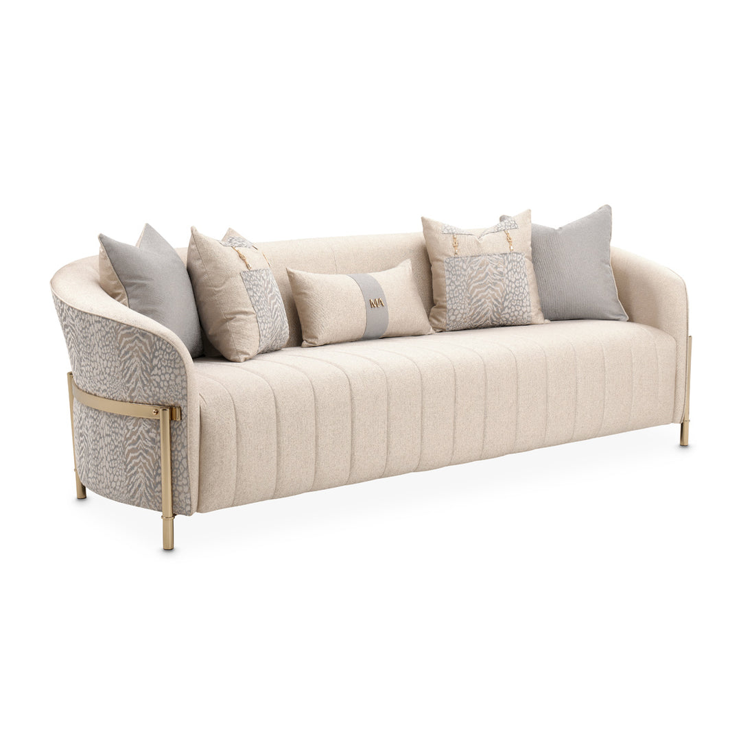 LISBON Opal Gold Fabric Sofa - Michael Amini