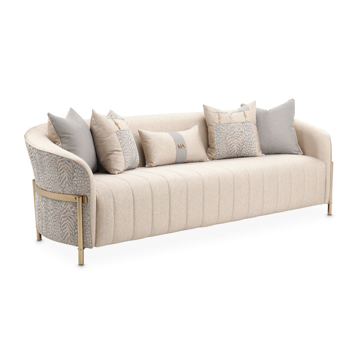 LISBON Opal Gold Fabric Sofa - Michael Amini