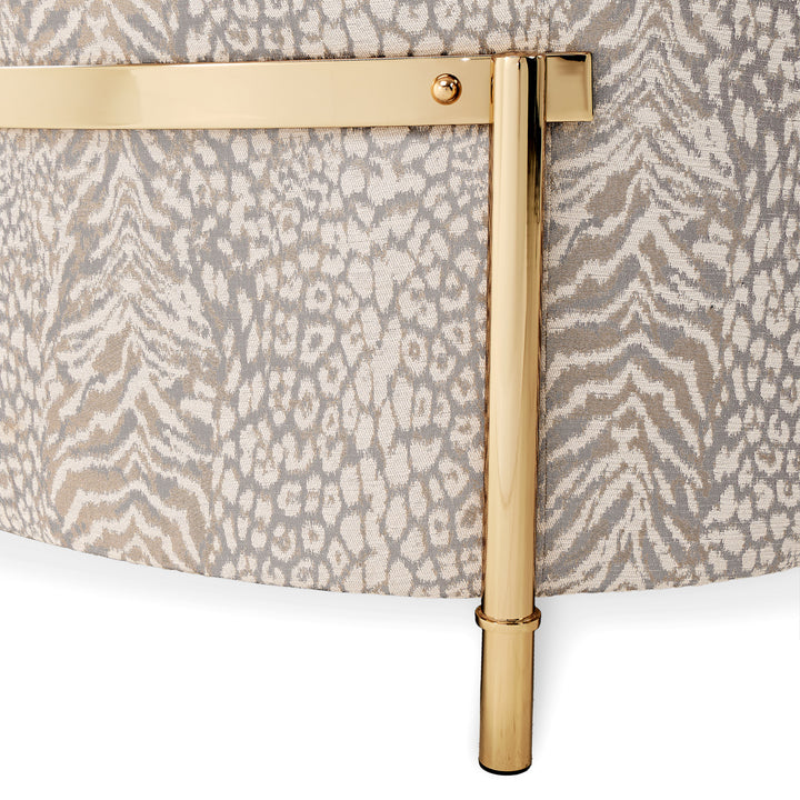 LISBON Opal Gold Fabric Sofa - Michael Amini