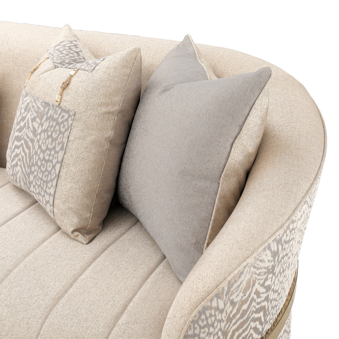 LISBON Opal Gold Fabric Sofa - Michael Amini