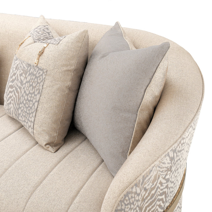 LISBON Opal Gold Fabric Sofa - Michael Amini