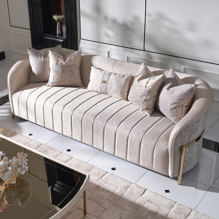 LISBON Opal Gold Fabric Sofa - Michael Amini