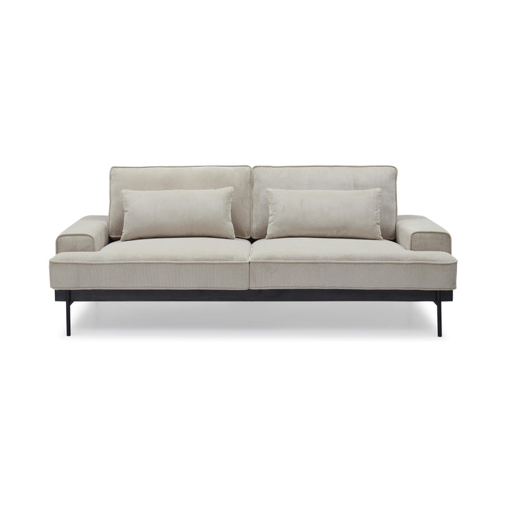 ELEANOR Beige Fabric 3 Seater Sofa