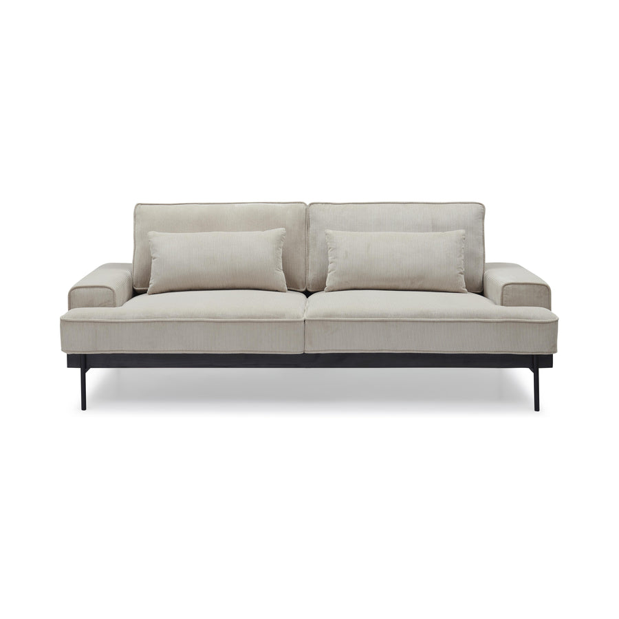ELEANOR Beige Fabric 3 Seater Sofa