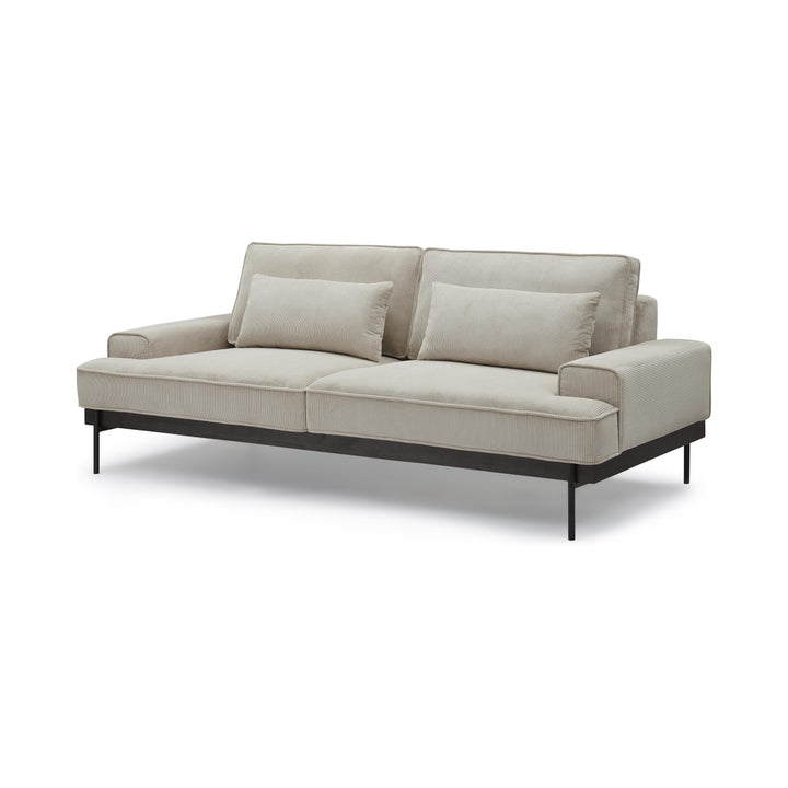ELEANOR Beige Fabric 3 Seater Sofa