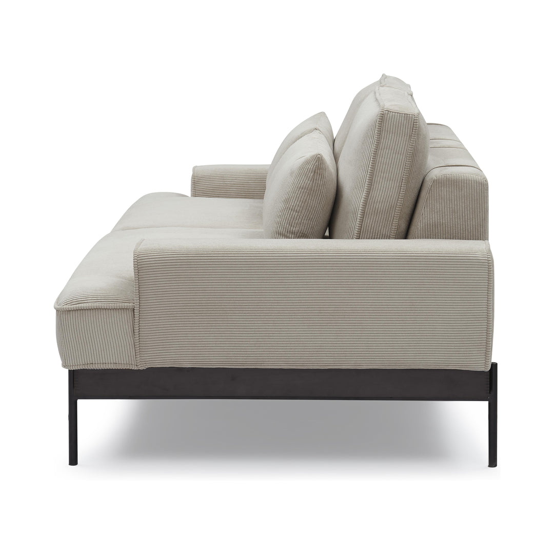 ELEANOR Beige Fabric 3 Seater Sofa