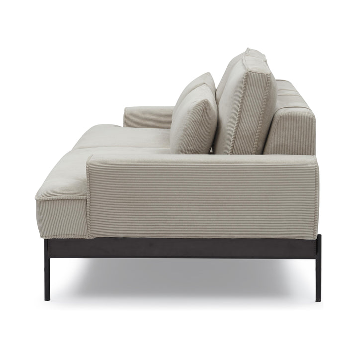 ELEANOR Beige Fabric 3 Seater Sofa