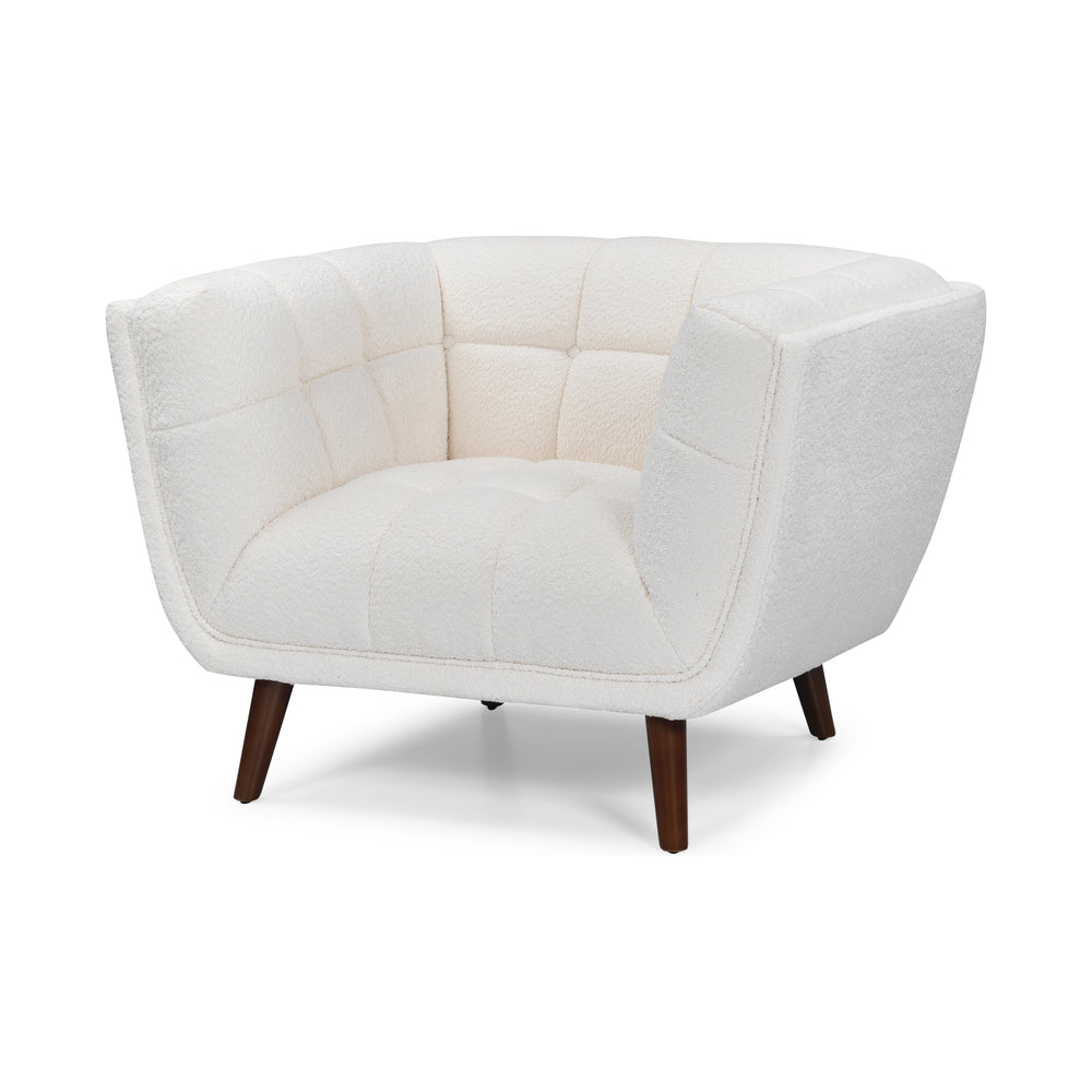 BEATRICE Fabric One Seater White Sofa