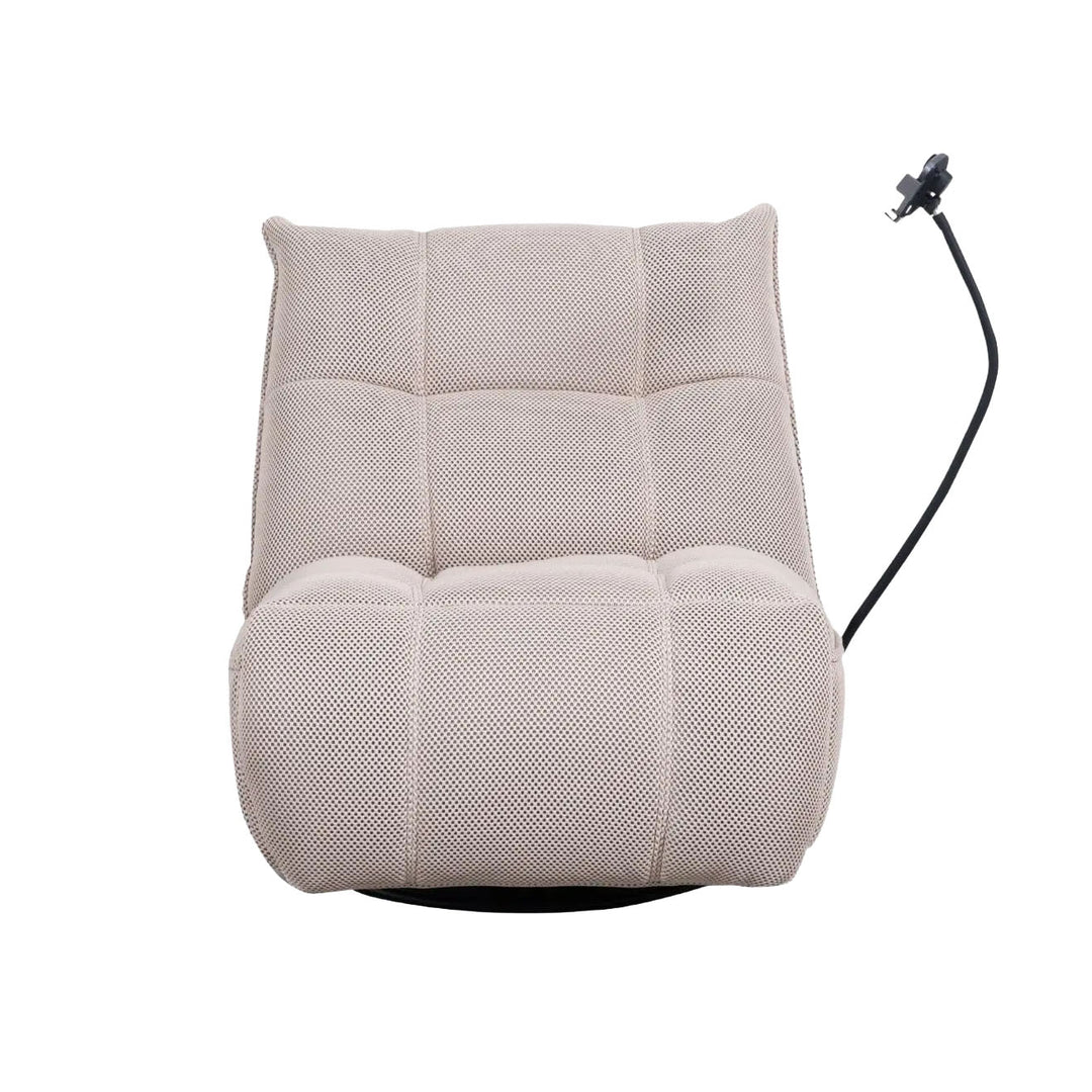 A Cement Beige fabric sofa chair on a white background, showcasing the fabric texture and design.