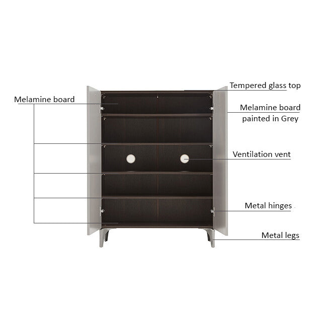 LENNON Tempered Glass Shoe Cabinet