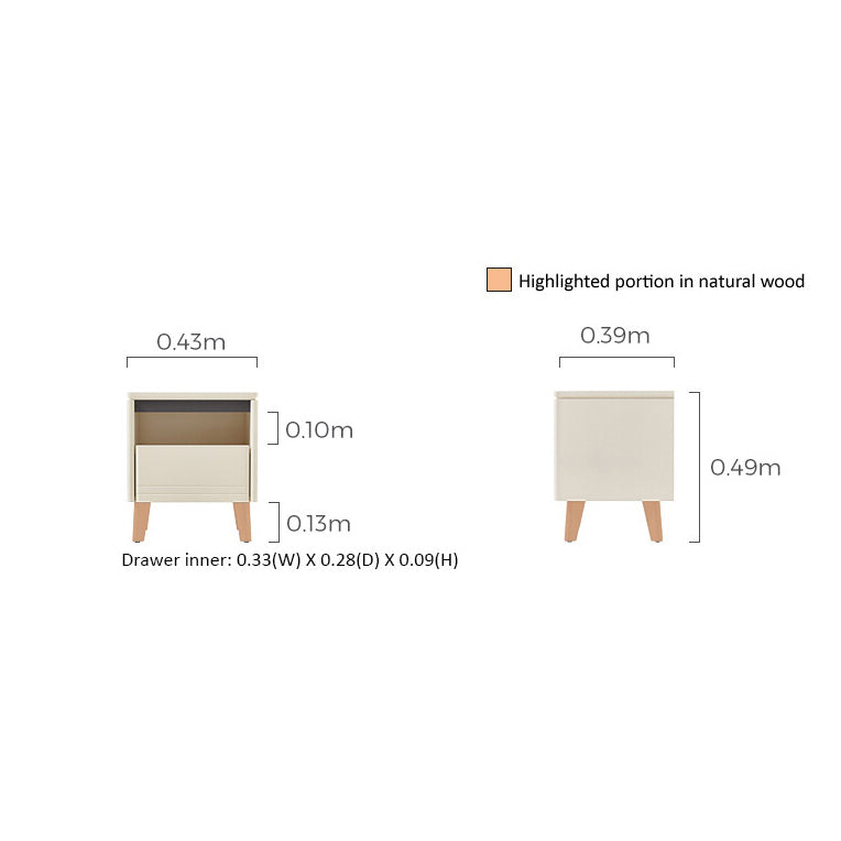 FABIAN Cream Nightstand