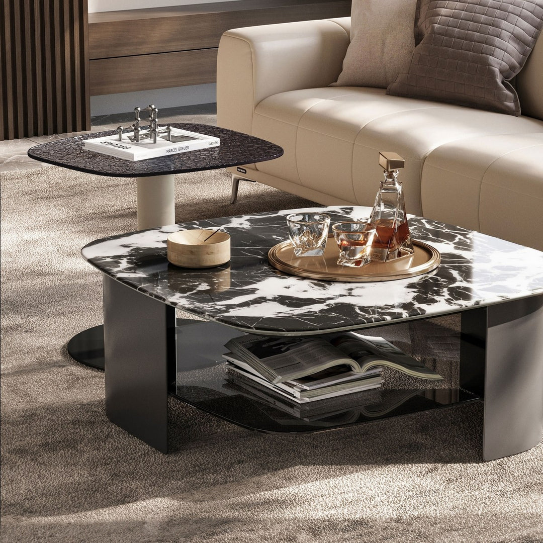 EIRA Snowfall on Obsidian Stone Table